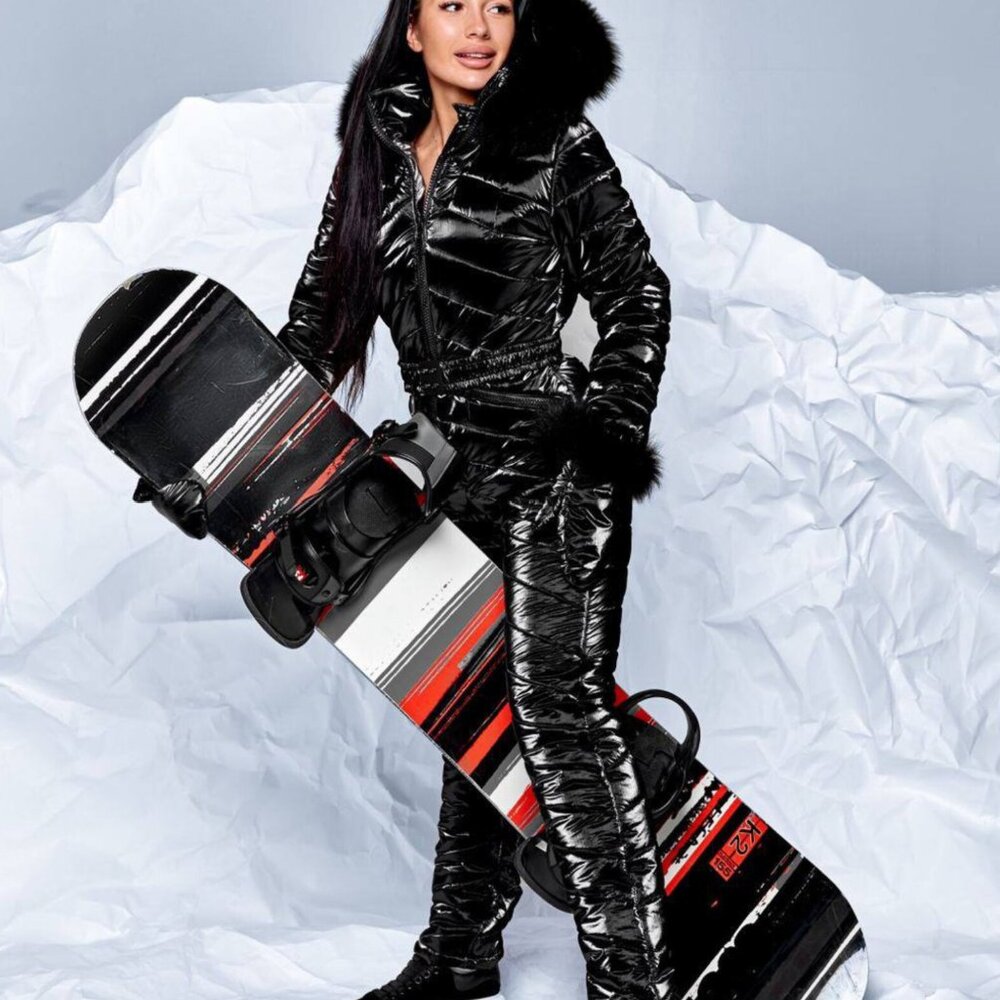 Aurora Beam Liquid Velvet Snowsuit - Black